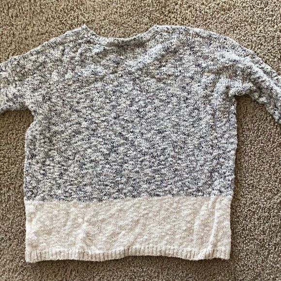 Vince Marl Color-block Sweater Cream Gray Women’s Medium Cotton Linen - Picture 9 of 9